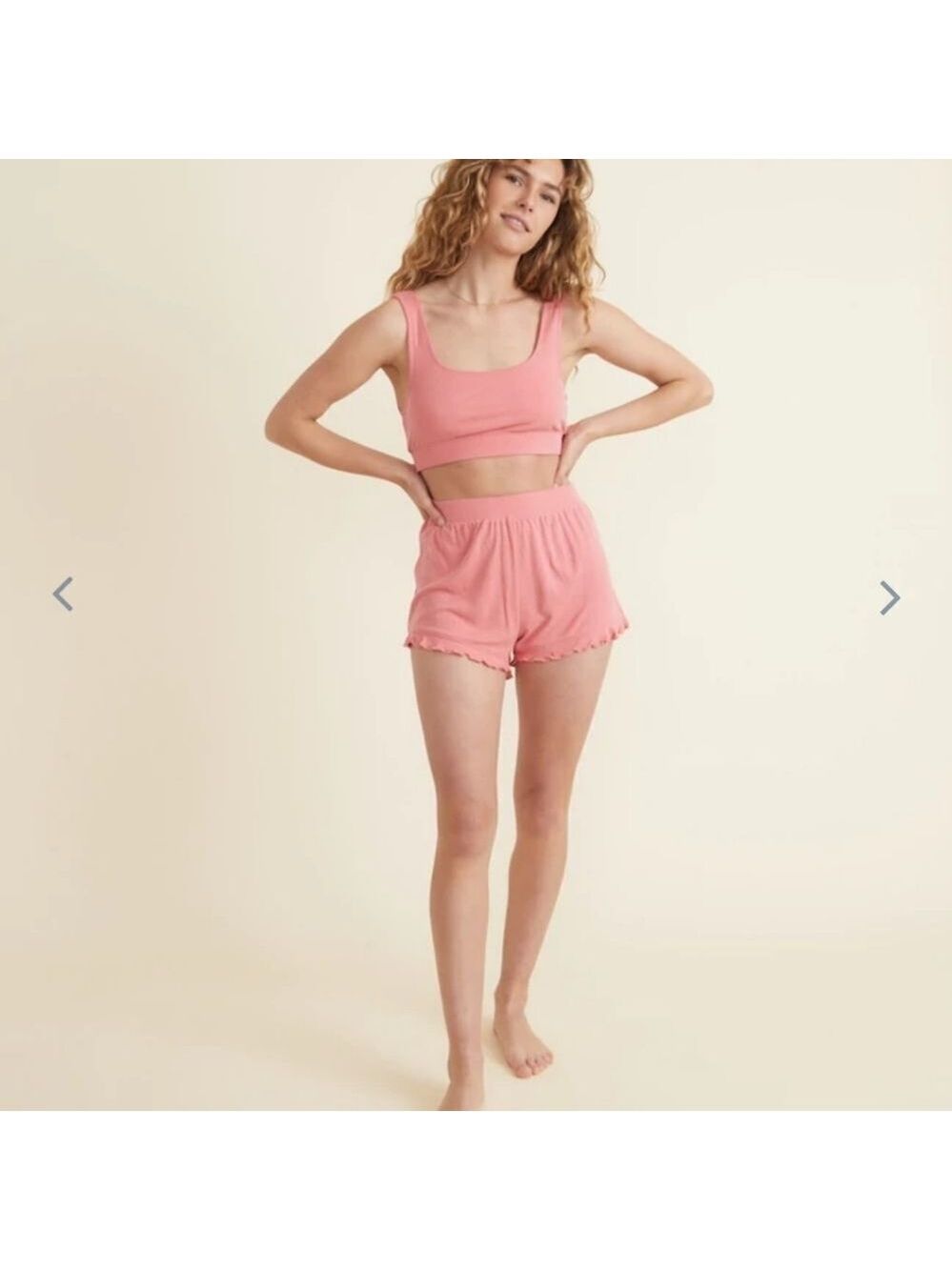 MARINE layer Luxe Rib Ruffle Short - Picture 4 of 4